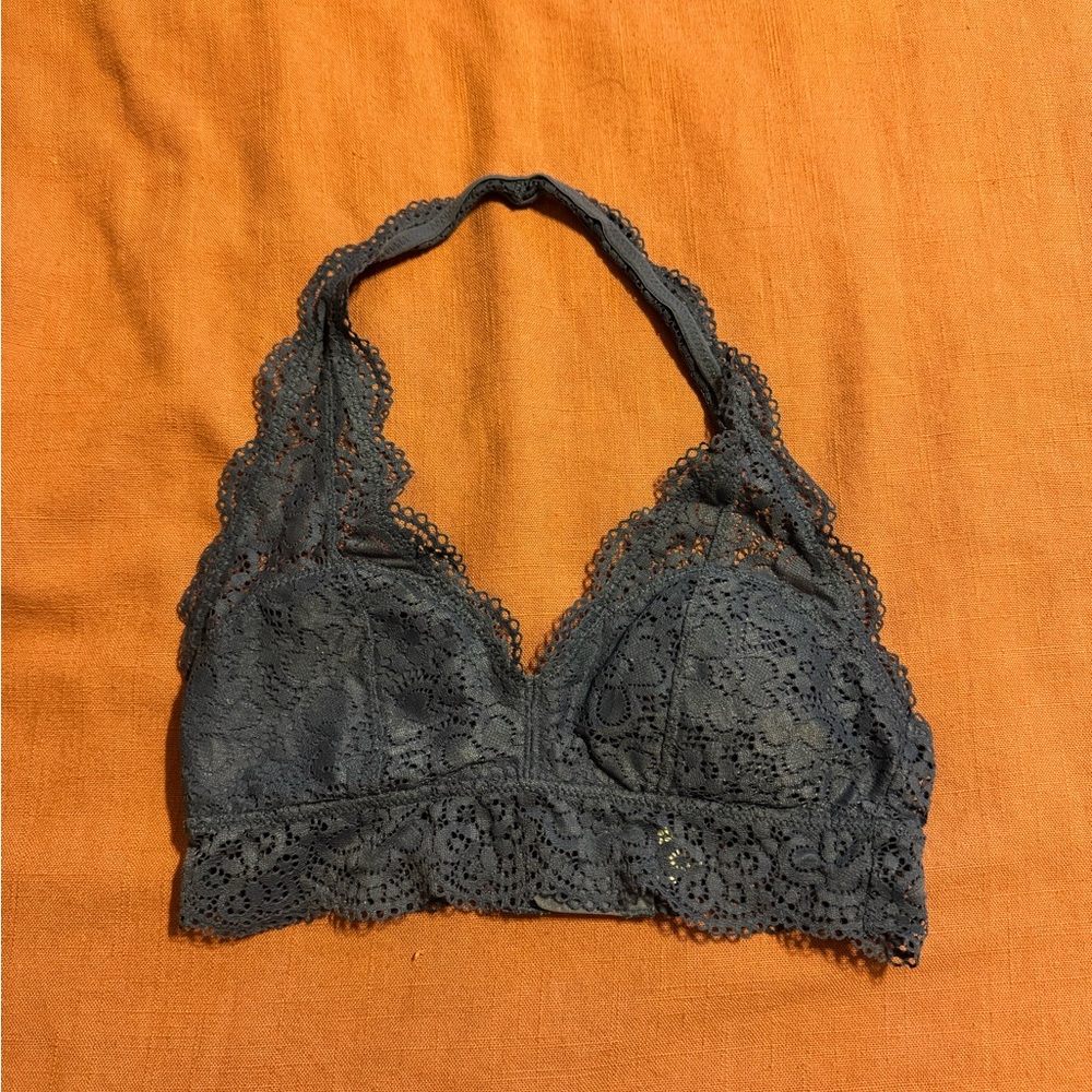 Aerie Lace Halter Bralette - Dark blue